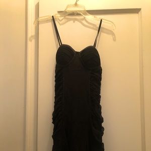 Party dress, short & sweet, bustier, ruche sides, zipper back. Never worn.